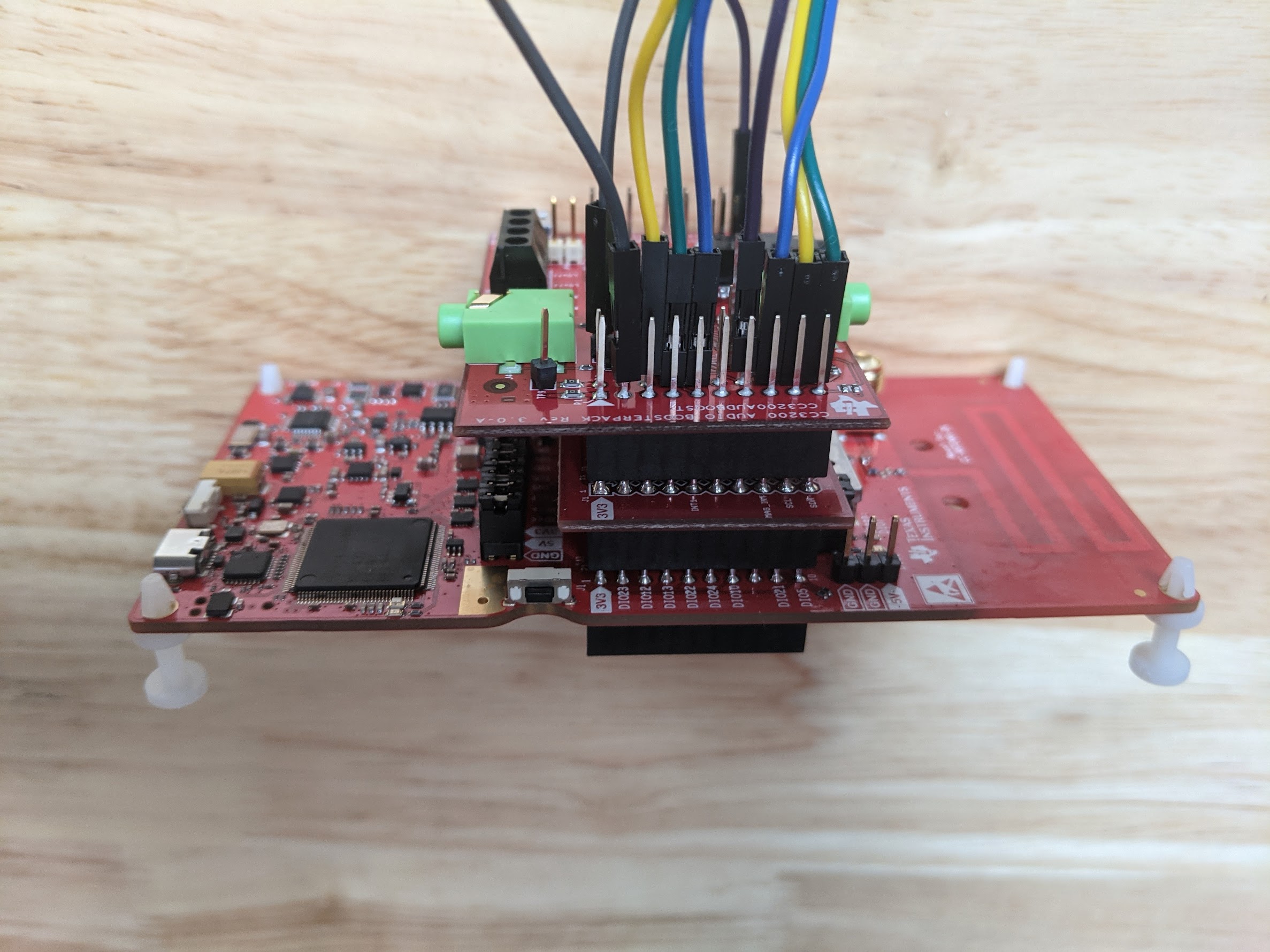 Launchpad connected with sensor and audio booster packs