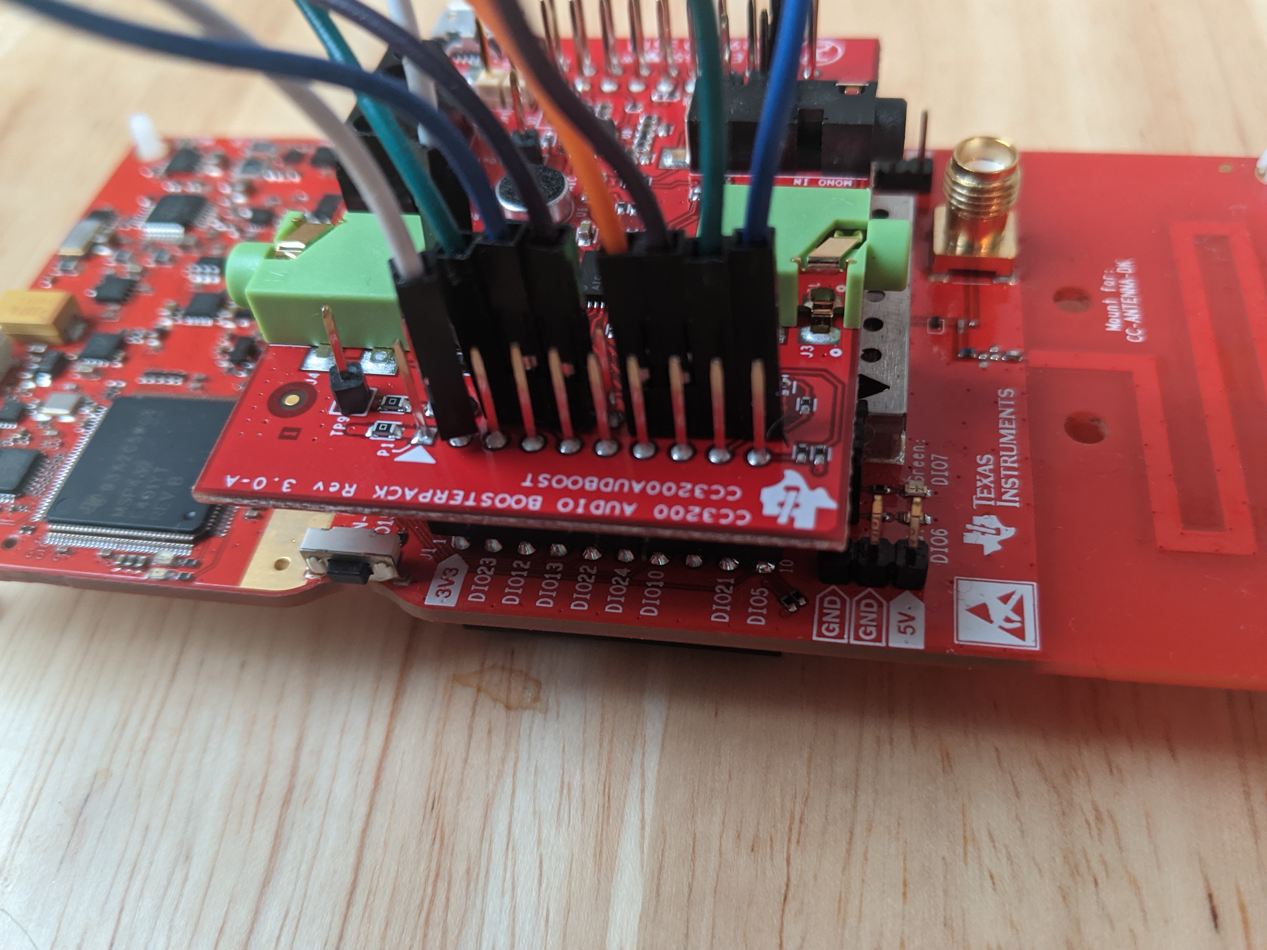 TI Launchpad connected with audio booster pack